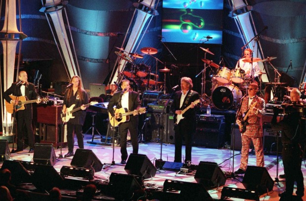 Die Eagles auf der Bühne in der Hall of Fame.