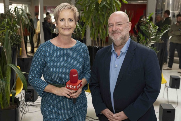 Martina Köberle (Moderatorin ORF Vorarlberg) im Gespräch mit Andreas Rudigier (Direktor vorarlberg museum)