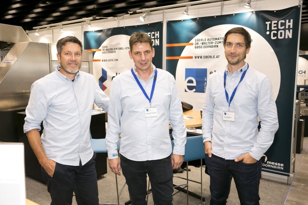 Martin Moosmann, Martin Reichenberger, Christoph Muxel (Eberle Automatische Systeme) (v. li.)