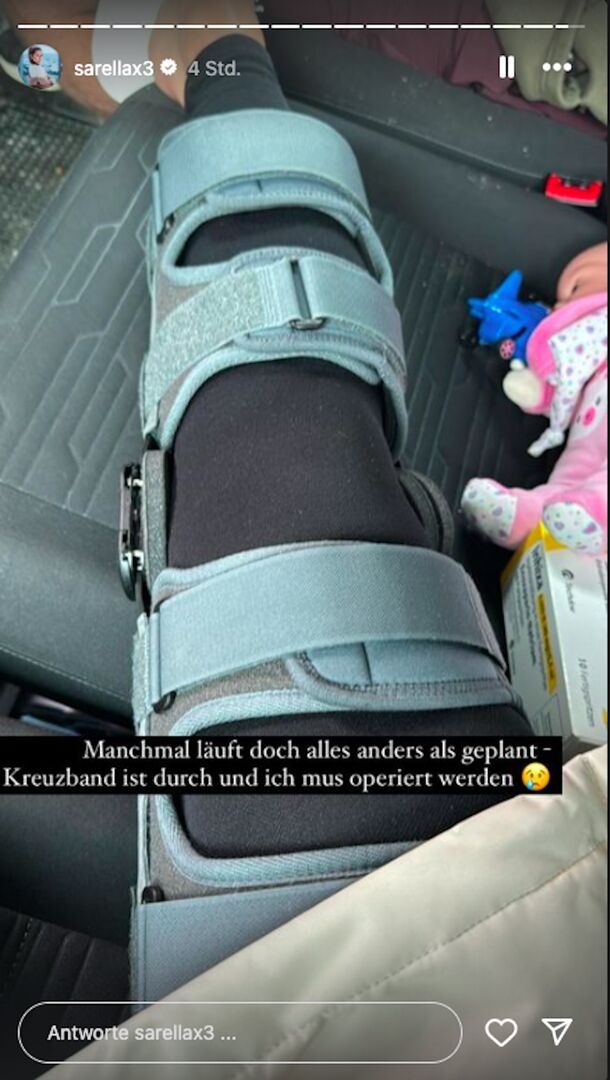 Ein Screenshot von Sarah Engels auf dem man ihre Schiene sieht.