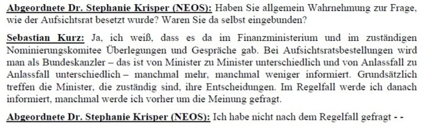 Der Orgiginalauszug aus dem Protokoll