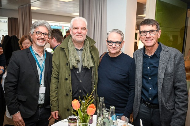 GF Elmar Luger (Jugendwerkstätten), Thomas Müller (Leiter Jugend &amp; Familie Land Vorarlberg), Gernot Jochum (Zeitpolster) und Peter Kopf (v. li.)