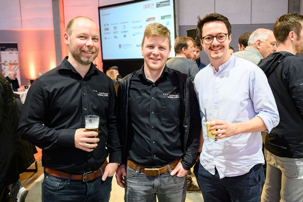 Matthias Kaufmann (Kaufmann Zimmerei), Christian Bilgeri (Guter-Plan), Martin Walch (Tragwerk) (v. li.)