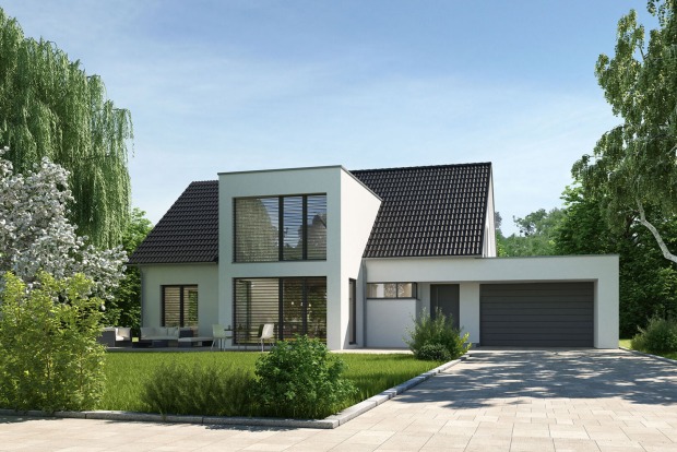 Modernes Wohnhaus mit Zubau | Credit: iStock.com/Oliver Hasselluhn