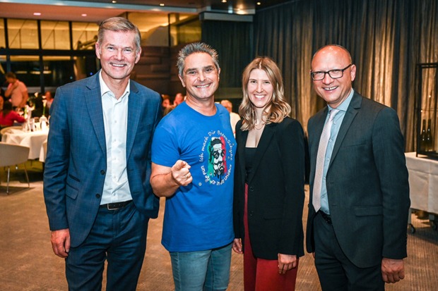 Falstaff Bregenz: Casino Direktor  Bernhard  Moosbrugger,  Comedian Roberto  Capitoni, Carina Wilhelmstätter (Marketing Casino) und Stefan Moosbrugger (Fal