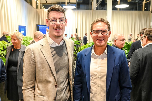 Sebastian Gächter (Rattpack) und Richard Karlinger (Hypo Vorarlberg) (v. li.)