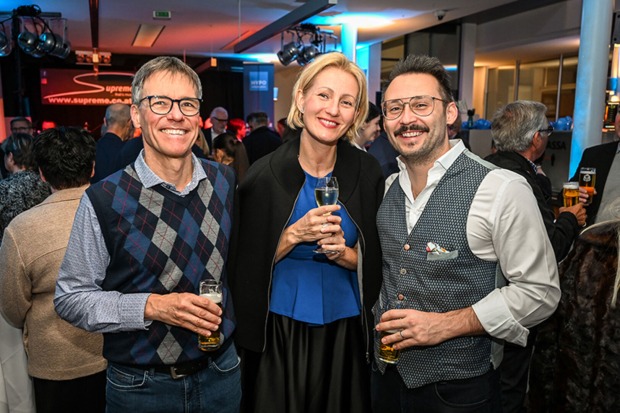Harald Kräutler (Kräutler Elektromaschinen), Melinda und Marc Albin Alge (Alge Electronic) (v. li.)