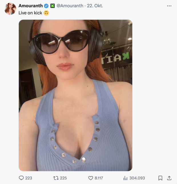 Screenshot von X mit Sonnenbrille und Kopfhörern