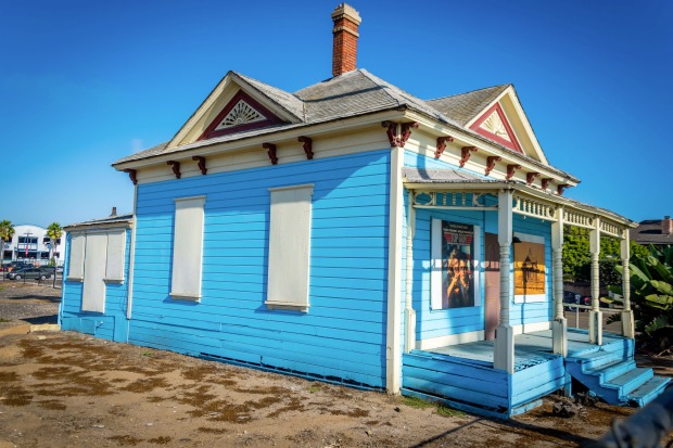 Blaues Strandhaus