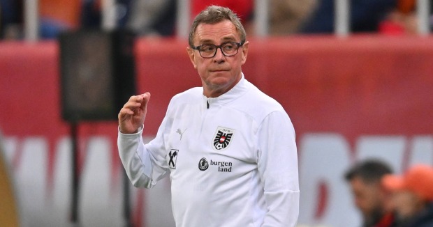ÖFB-Trainer Ralf Rangnick während eines Länderspiels
