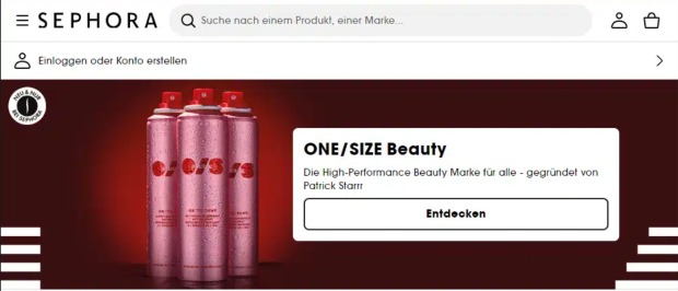Website von Sephora | Credit: Sephora