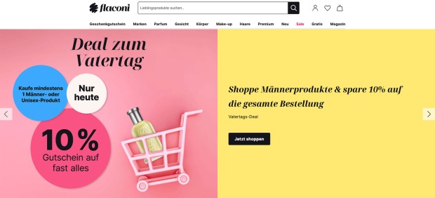 Website von Flaconi | Credit: Flaconi