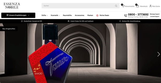 Website von Essenza Nobile | Credit: Essenza Nobile