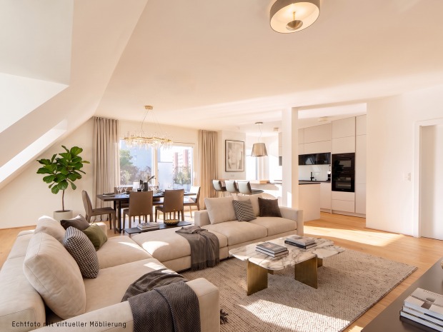 Wohnzimmer in Naturtönen | Credit: Glorit Bausysteme