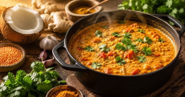 Linsen Curry | Credit: AI-generiert/DALL-E/Sara Milenovic
