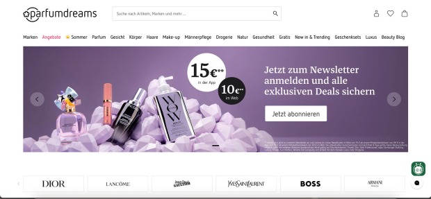 Website von parfumdreams | Credit: