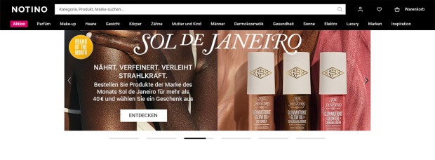 Webseite von Notino | Credit: Notino