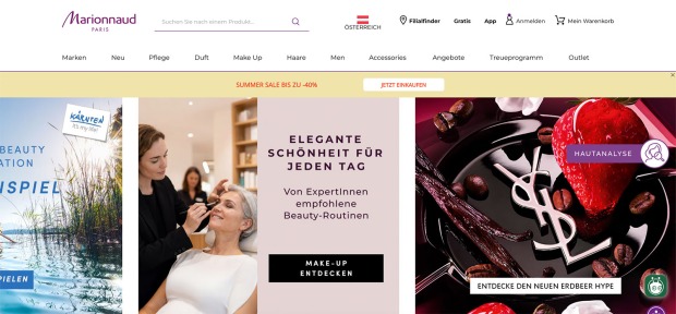 Website von Marionnaud | Credit: Marionnaud