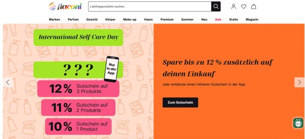 Website von Flaconi | Credit: Flaconi