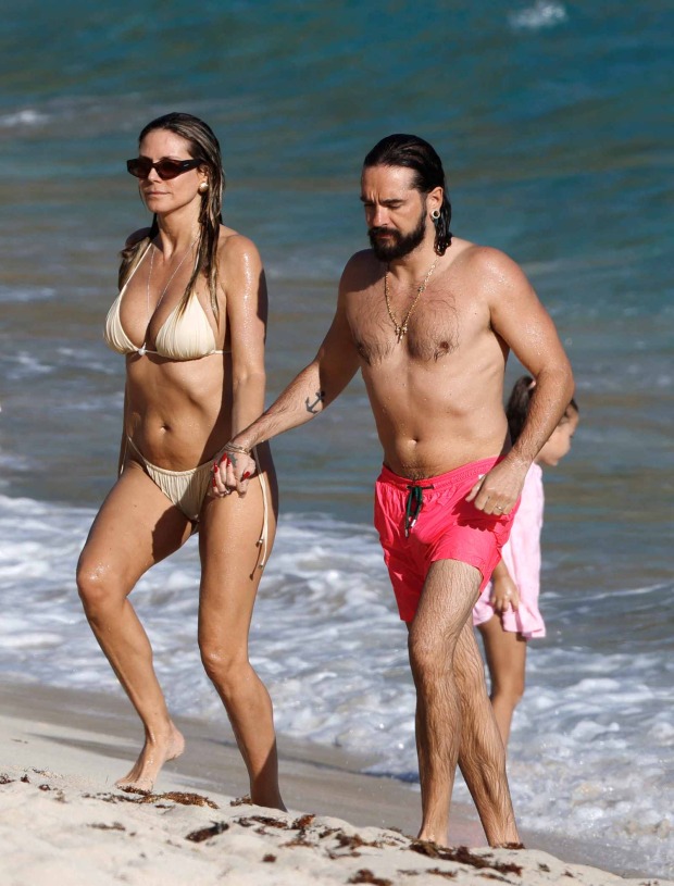 Heidi Klum und Tom Kaulitz Hand in Hand am Strand