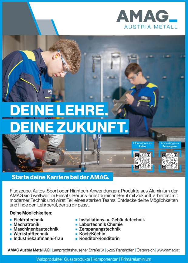 Lehrlinge bei der Arbeit in der Werkshalle | Credit: AMAG