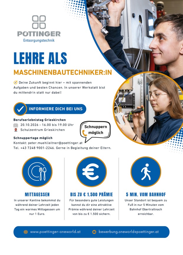 Maschinenbautechniker bei der Arbeit | Credit: Pöttinger