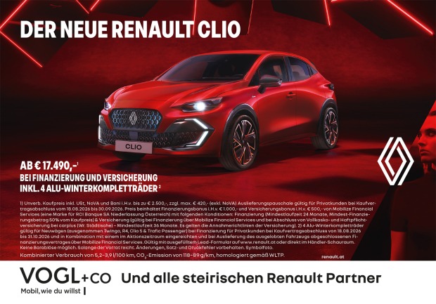 Der neue Renault Clio | Credit: Vogl + Co