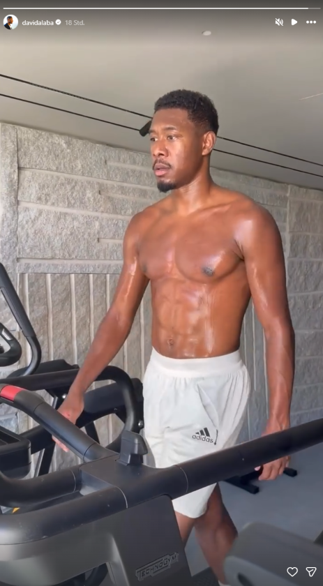 David Alaba beim Training auf dem Laufband inmitten der aktuellen Transfergerüchte