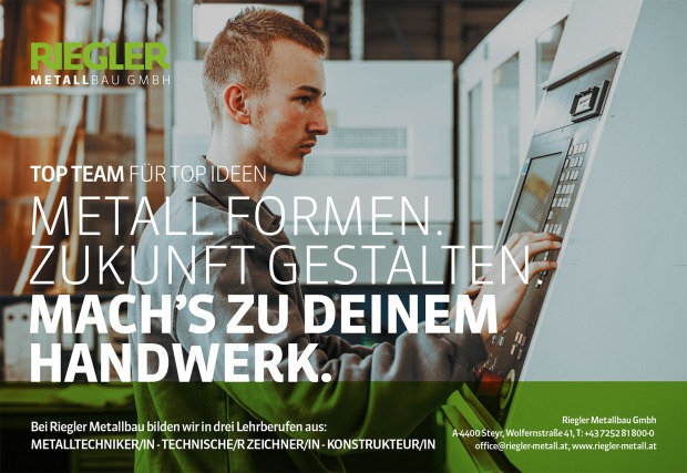 Lehrling in der Produktion | Credit: Riegler Metallbau