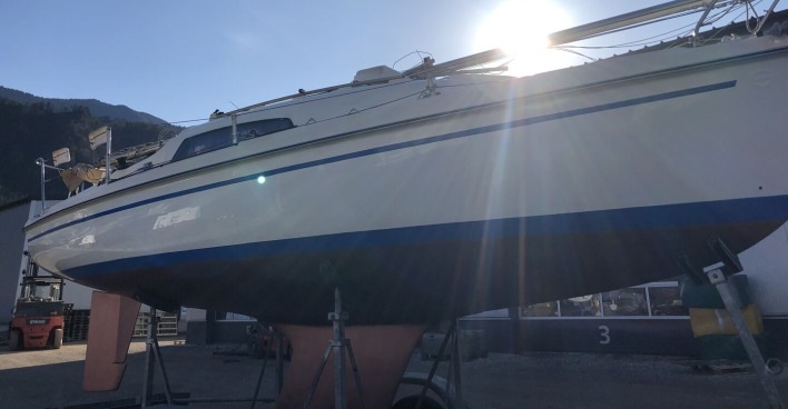 Boot auf Hochglanz poliert