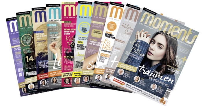 Coverfächer moments Magazin