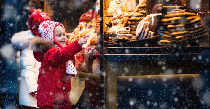 Kinder am Christkindlmarkt