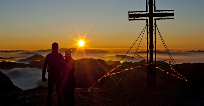 Sonnenaufgang auf einem Berg