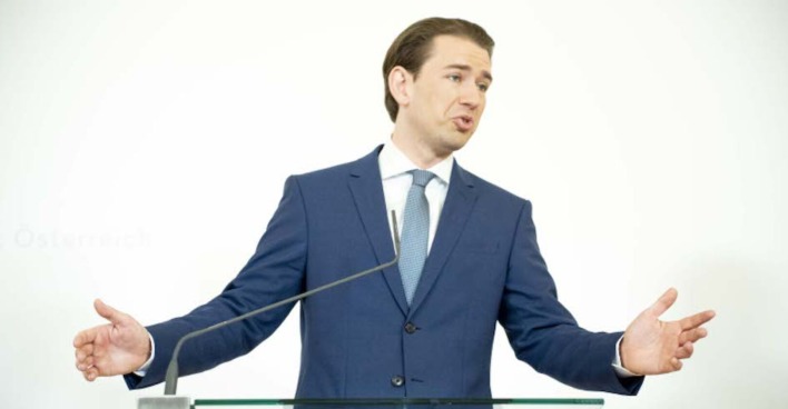 Sebastian Kurz bei einer Pressekonferenz