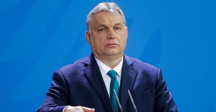 Viktor Orban bei einer Presskonferenz in Berlin