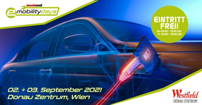 e-mobility-days am 2./3. September 2021 im Westfield Donau Zentrum in Wien | Credit: Weekend Verlag