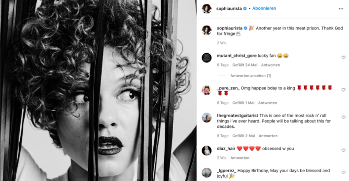 Ein Foto vom Instagram-Account von Sophia Urista