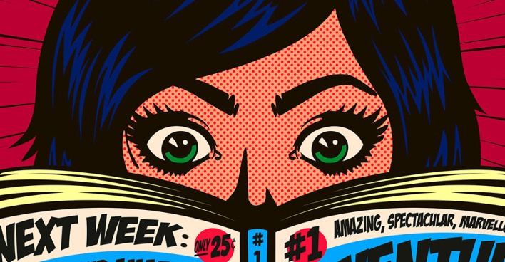 Pop-Art-Bild, das eine lesende Magazinleserin zeigt | Credit: iStock.com/drante
