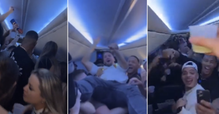 Drei Fotos aus dem Flugzeug, nebeneinander montiert.