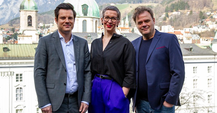 Das neue Führungstrio der Festwochen der Alten Musik | Credit: Innsbrucker Festwochen / Veronika Lercher