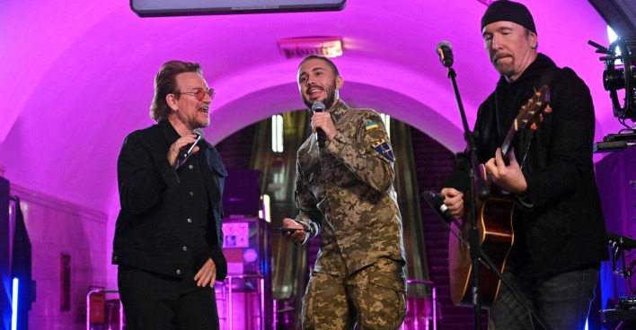 U2 beim Konzert in Kiew