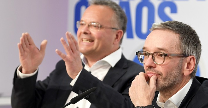 : FPÖ-Chef Herbert Kickl und Gesundheitssprecher Gerald Hauser im Rahmen einer Pressekonferenz