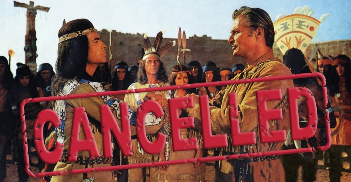 Gecancelt-Stempel auf "Winnetou"-Film. | Credit: Fotomontage: Impress / United Archives / picturedesk.com, iStock.com/JoyImage
