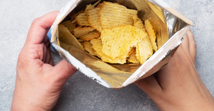 Eine Tüte mit Chips