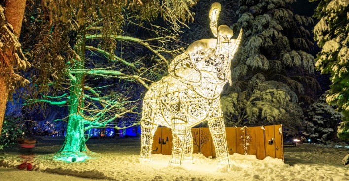 Lichterelefant im Schnee | Credit: Lugmagica