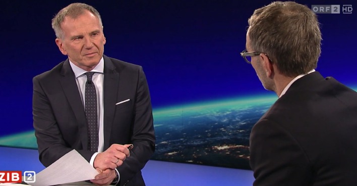 Armin Wolf und Herbert Kickl im Studio der ZIB2
