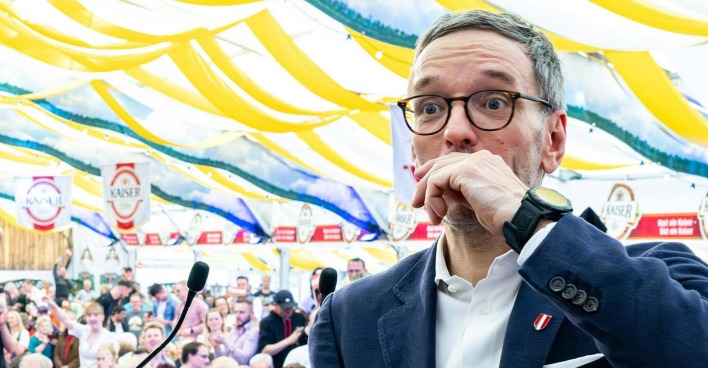 FPÖ-Chef Herbert Kickl nach seiner 1. Mai-Ansprache in Linz