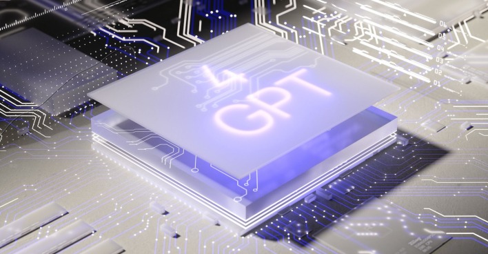 Ein Chip in Blau mit der Aufschrift 4 GPT
