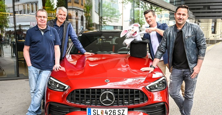 Die Künstler Michael Steinke, Johannes Flöck, Tim Becker und Andy Ost.