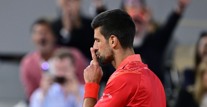 Tennis-Superstar Novak Djokovic bei den French Open in Paris